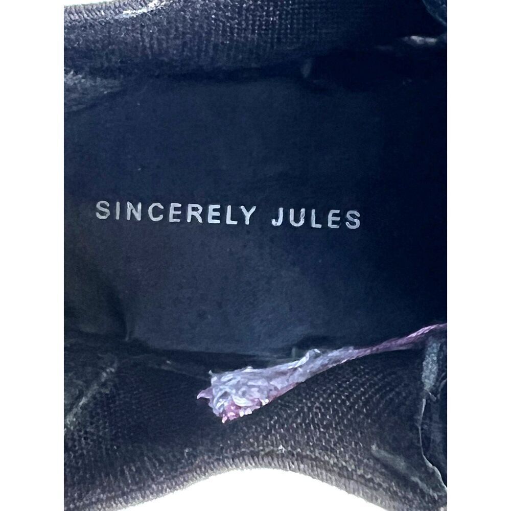 Sincerely Jules Black Floral Embroidered Platform Chelsea Boots Women's Size 8M - Picture 2 of 9